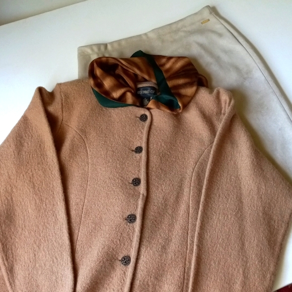 CAMEL TAN Jacket Top Wool Classic by REQUIREMENTS Hong Kong Size Large to  XL - Picture 8 of 11